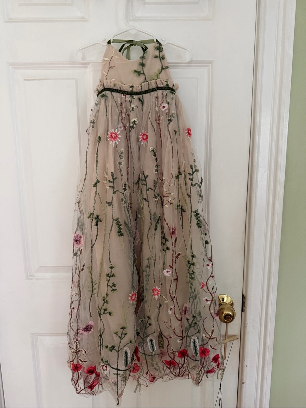Ele Story Botanical Embroidered Maxi Dress